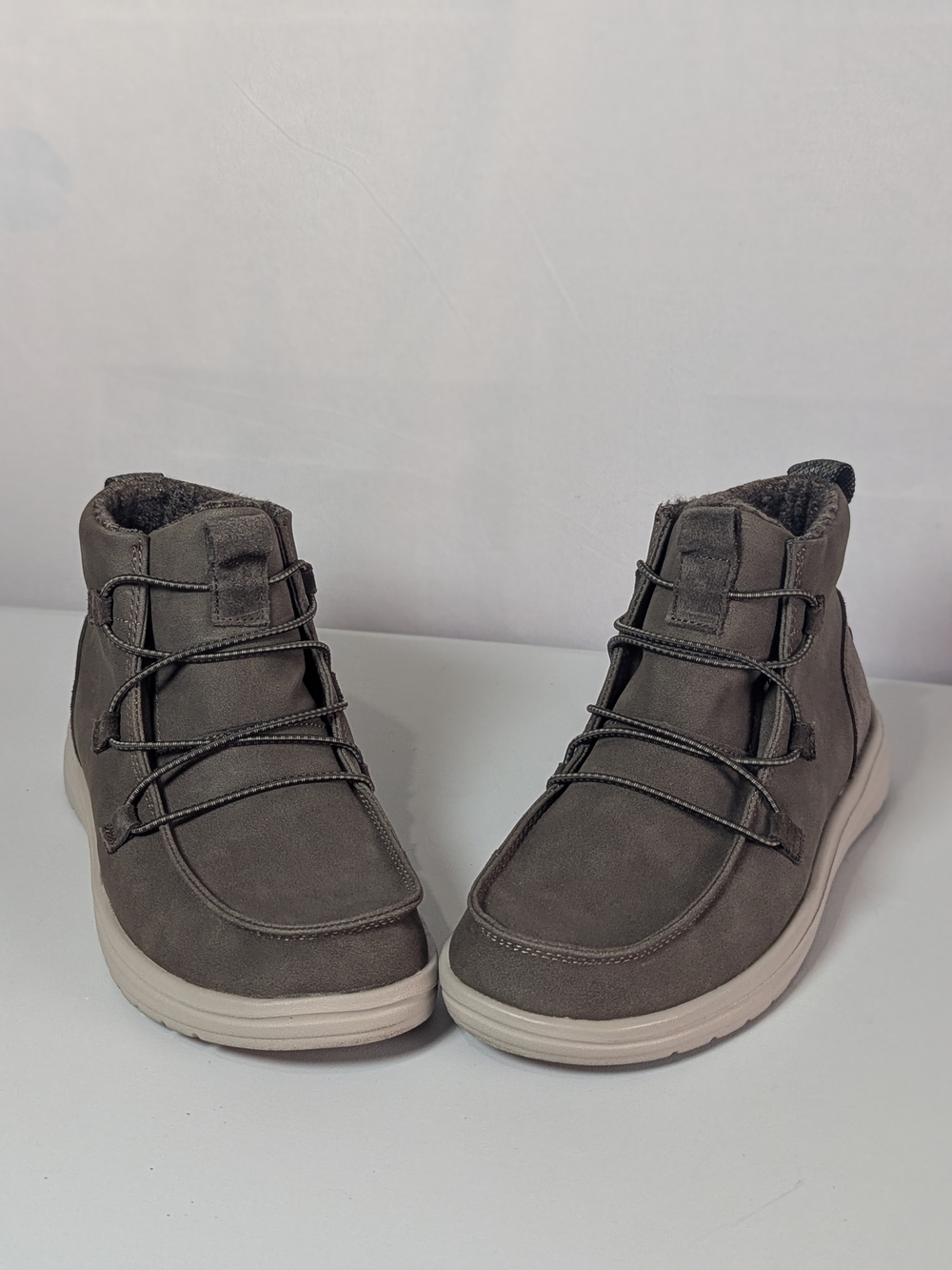 HeyDude Eloise Recycled Leather Coffee Brown Ankle Boots Size 8